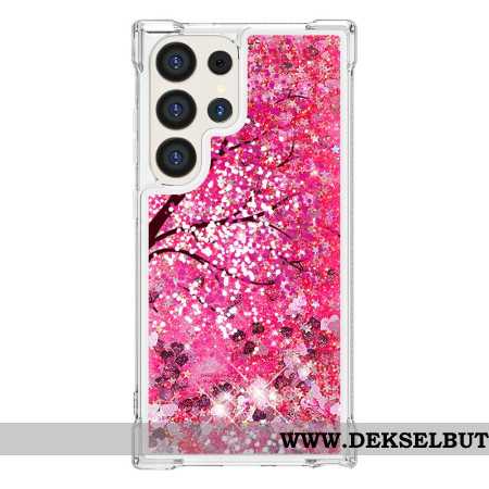 Deksel Samsung Galaxy S24 Ultra 5g Mobildeksel Cherry Blossom Paljetter