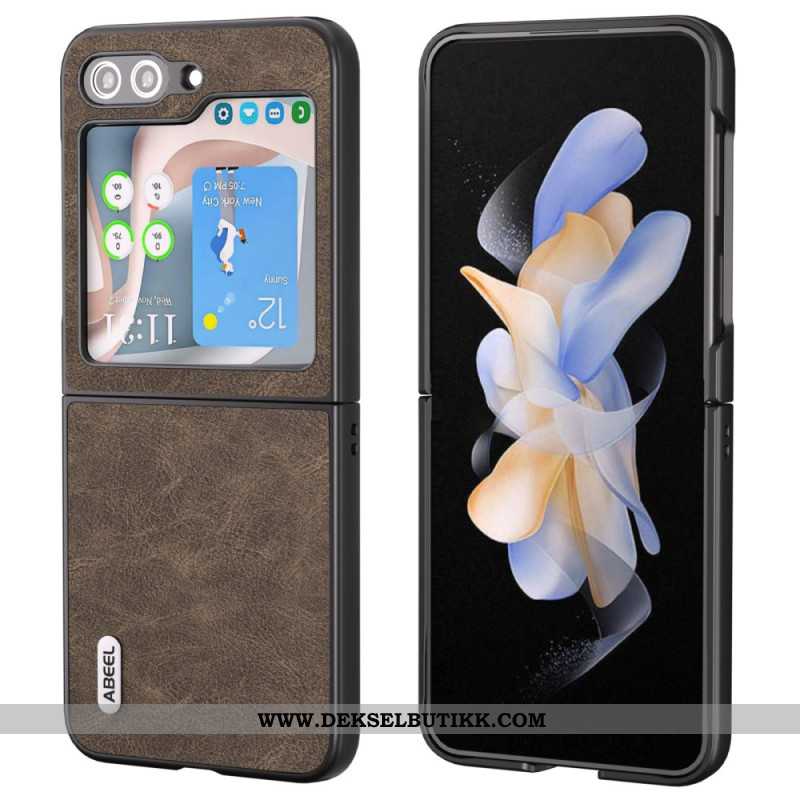 Deksel Samsung Galaxy Z Flip 5 Abeel Litchi Skinneffekt