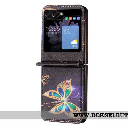 Deksel Samsung Galaxy Z Flip 5 Gylne Sommerfugler