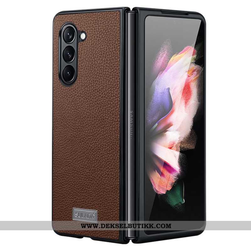 Deksel Samsung Galaxy Z Fold 5 Litchi Leather Design Abeel