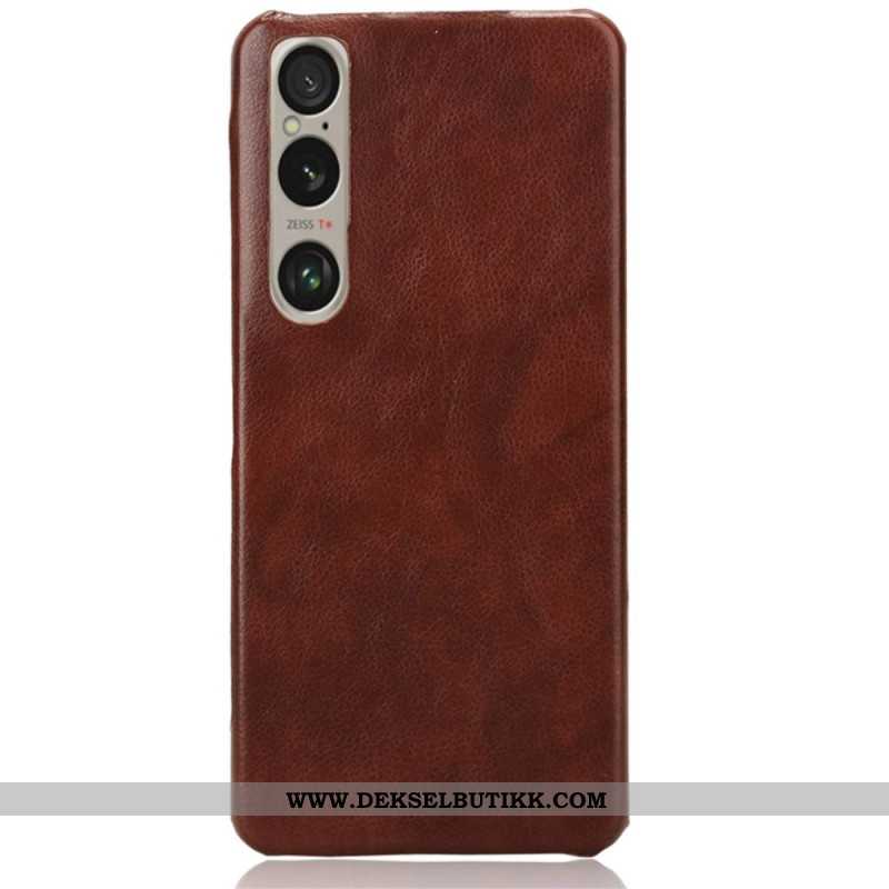 Deksel Sony Xperia 1 Vi Litchi Leather Effect