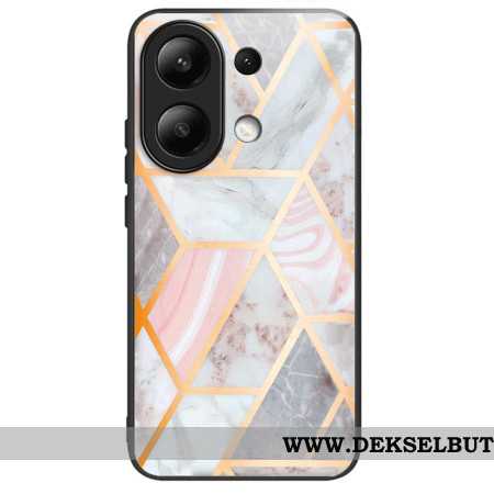 Deksel Xiaomi Redmi Note 13 4g Rosa Marmor Herdet Glass Beskyttelse Deksel