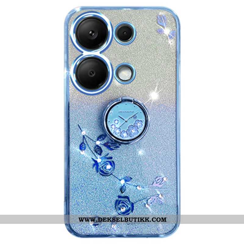 Deksel Xiaomi Redmi Note 13 5g Kadem Glitter Og Rhinestone Support Beskyttelse Deksel