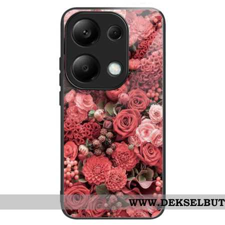 Deksel Xiaomi Redmi Note 13 Pro 4g Røde Og Rosa Blomster Av Herdet Glass