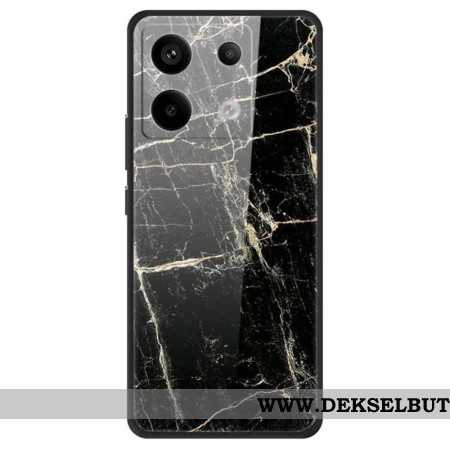 Deksel Xiaomi Redmi Note 13 Pro 5g Mobildeksel Platina Black Grain Herdet Glass