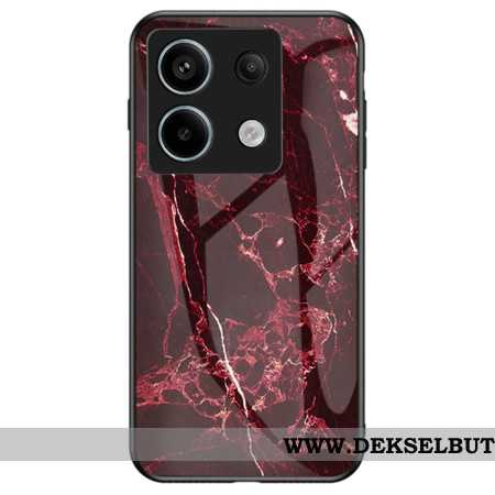 Deksel Xiaomi Redmi Note 13 Pro 5g Rød Marmor Herdet Glass