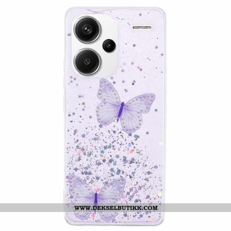 Deksel Xiaomi Redmi Note 13 Pro Plus 5g Glittersommerfugler Beskyttelse Deksel