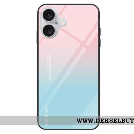 Deksel iPhone 16 Gradient Herdet Glass Rosa Blå Beskyttelse Deksel