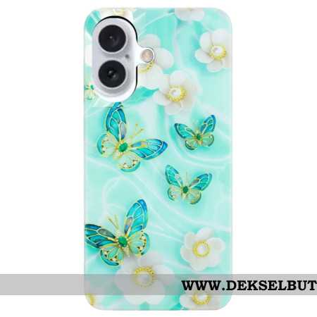 Deksel iPhone 16 Mobildeksel Blomster Og Sommerfugler