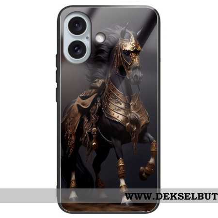 Deksel iPhone 16 Plus Maskert Hest Herdet Glass