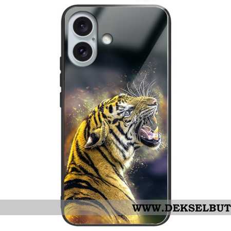 Deksel iPhone 16 Plus Mobildeksel Brølende Tiger Herdet Glass