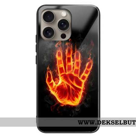 Deksel iPhone 16 Pro Hand On Fire Herdet Glass