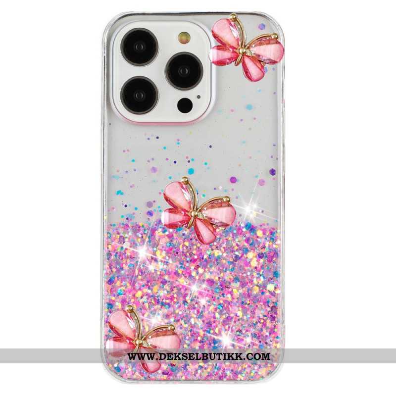 Deksel iPhone 16 Pro Max 3d Butterflies Lyseffekt Beskyttelse Deksel