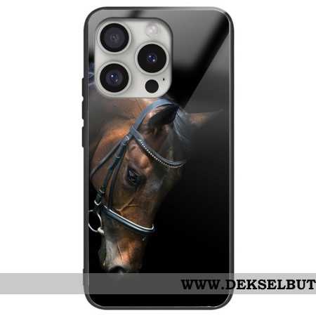 Deksel iPhone 16 Pro Max Hestehode Herdet Glass