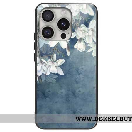 Deksel iPhone 16 Pro Max Mobildeksel Magnoliatrykt Herdet Glass