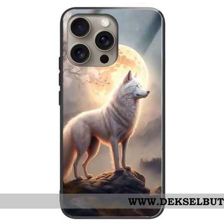 Deksel iPhone 16 Pro Max Moonlight Wolf Herdet Glass