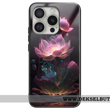 Deksel iPhone 16 Pro Max Rosa Lotus Herdet Glass