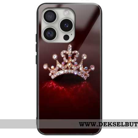 Deksel iPhone 16 Pro Mobildeksel Diamantkrone Herdet Glass