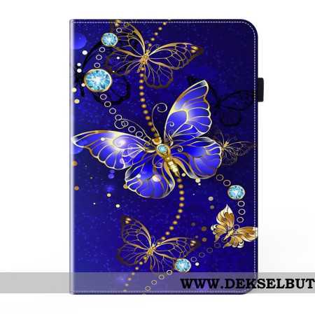 Etui Samsung Galaxy Tab S9 Diamantsommerfugler Beskyttelse Deksel