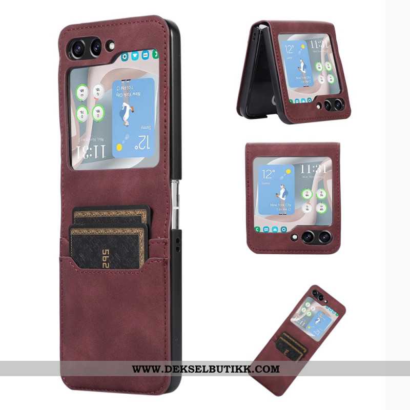 Etui Samsung Galaxy Z Flip 5 Retro Kortholder I Skinneffekt