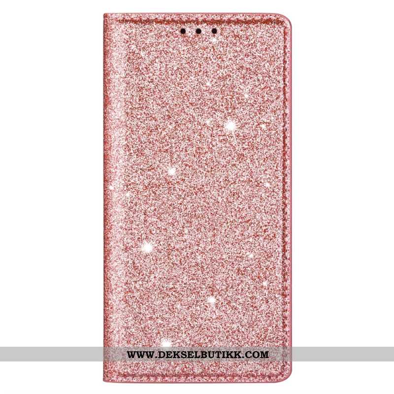 Folio Deksel Lær iPhone 16 Pro Mobildeksel Glitter