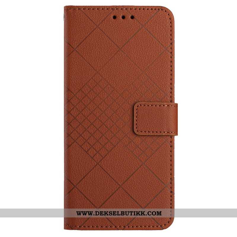 Folio Deksel Oneplus 12r Strappy Diamonds Beskyttelse Deksel