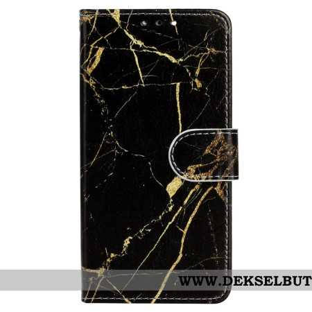 Folio Deksel Oppo A98 5g Svart Og Gull Marmor