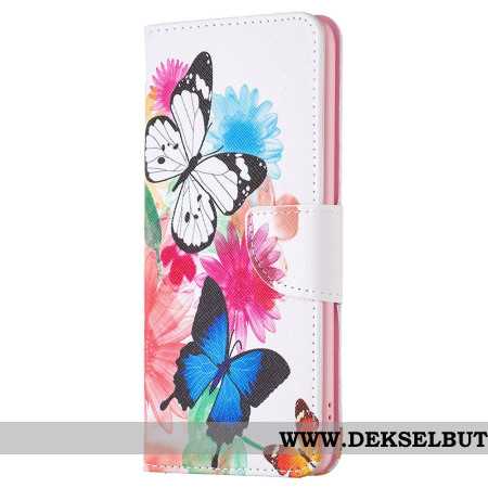 Folio Deksel Oppo A98 5g To Sommerfugler Beskyttelse Deksel