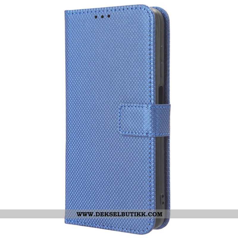 Folio Deksel Oppo Reno 11 5g Diamond Texture Strap Beskyttelse Deksel