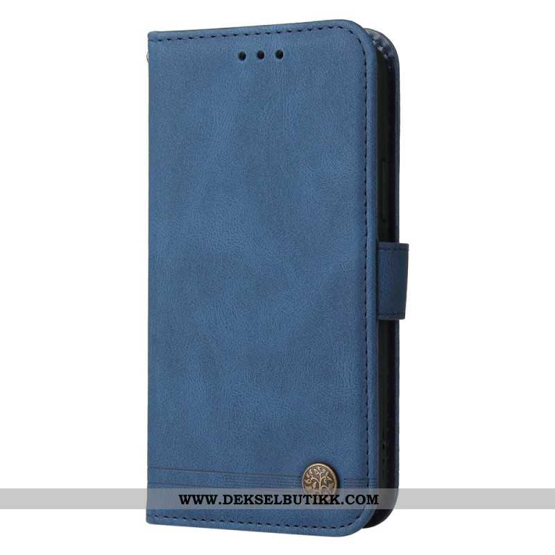 Folio Deksel Oppo Reno 11 5g Rivet Suede Effekt Beskyttelse Deksel