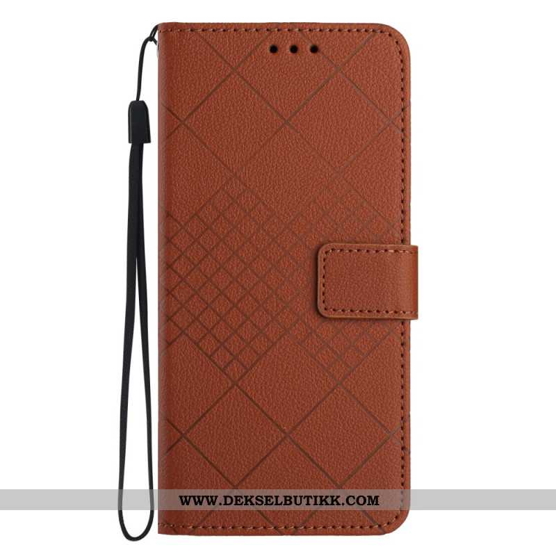 Folio Deksel Oppo Reno 11f 5g Strappy Diamond Mønster