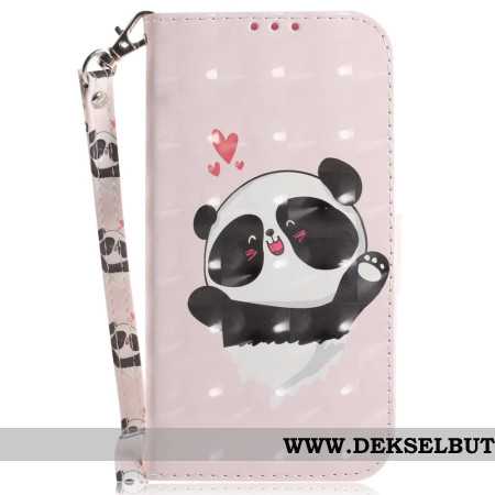 Folio Deksel Oppo Reno 12f 5g Panda Love Med Stropp