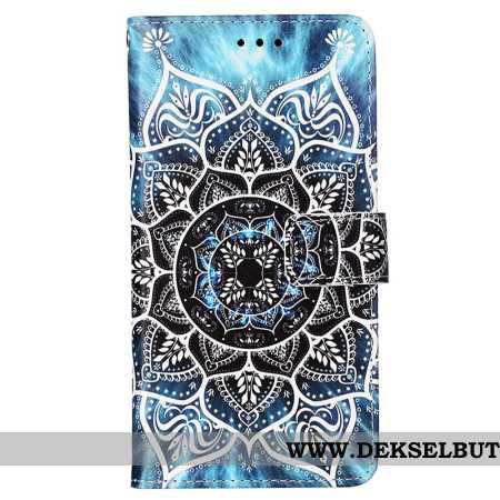 Folio Deksel Samsung Galaxy A15 Blomstermandala Med Stropp Beskyttelse Deksel