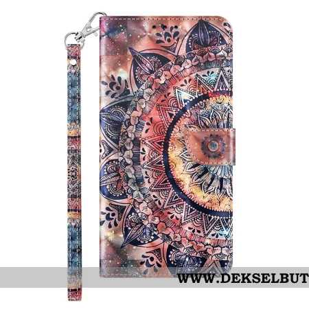 Folio Deksel Samsung Galaxy A15 Fargerik Mandala Med Stropp Beskyttelse Deksel