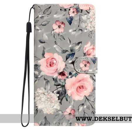 Folio Deksel Samsung Galaxy A16 5g Rosa Blomstermønster Beskyttelse Deksel