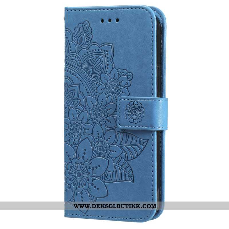 Folio Deksel Samsung Galaxy A55 5g Blomstermandala Med Stropp Beskyttelse Deksel