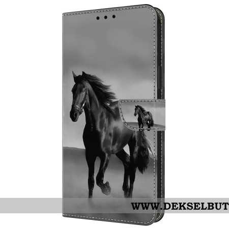 Folio Deksel Samsung Galaxy A55 5g Svart Hest Beskyttelse Deksel