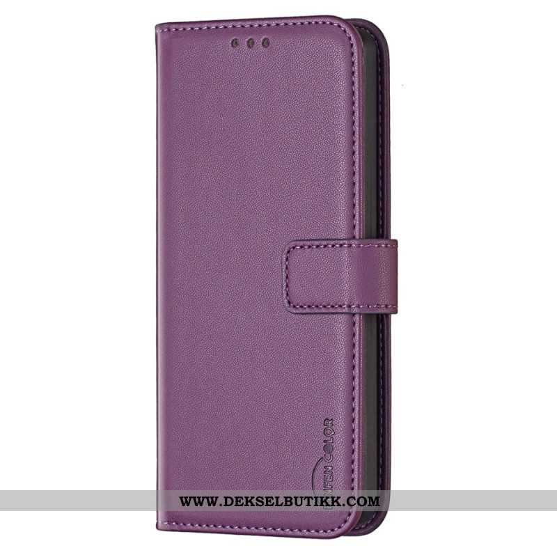 Folio Deksel Samsung Galaxy M55 5g Faux Leather Binfen Farge