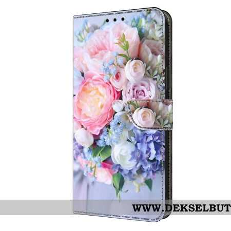 Folio Deksel Samsung Galaxy S24 5g Fargerike Blomster Beskyttelse Deksel