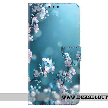 Folio Deksel Samsung Galaxy S24 5g Plommeblomstrer Beskyttelse Deksel