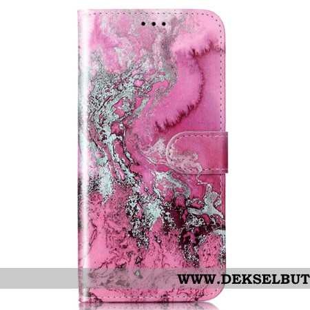 Folio Deksel Samsung Galaxy S24 5g Rosa Marmormønster Beskyttelse Deksel