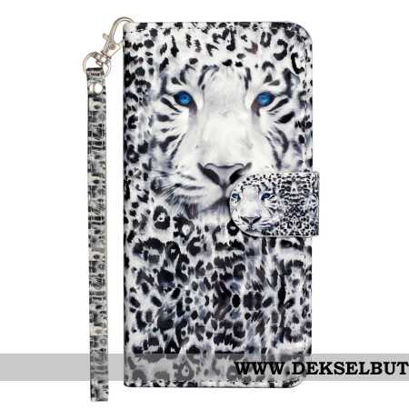 Folio Deksel Samsung Galaxy S24 Fe Leopard Med Stropp