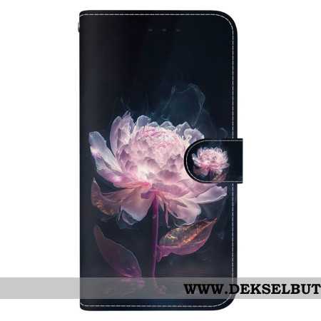 Folio Deksel Til Oppo Reno 12 5g Lilla Pion Med Stropp