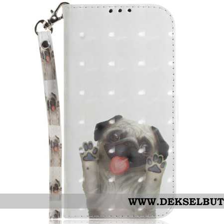 Folio Deksel Til Samsung Galaxy A15 Strapped Pug Valp