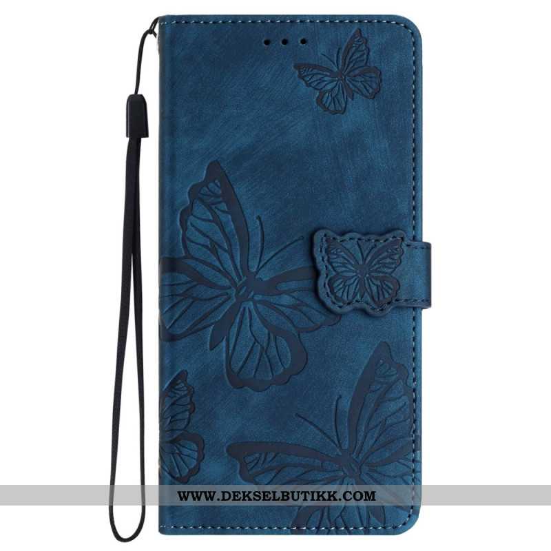 Folio Deksel Til iPhone 16 Butterflies Pattern Lommebok