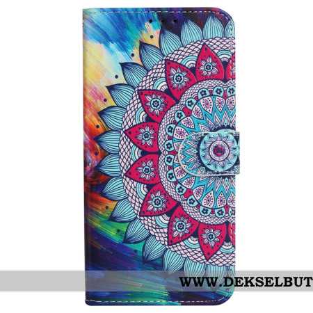 Folio Deksel Til iPhone 16 Fantastisk Mandala Med Stropp