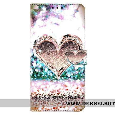 Folio Deksel Xiaomi Redmi Note 13 5g Rosa Diamanthjerte Beskyttelse Deksel