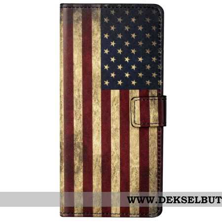 Folio Deksel Xiaomi Redmi Note 13 5g Vintage Amerikansk Flagg Beskyttelse Deksel