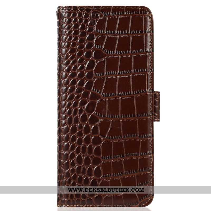 Folio Deksel Xiaomi Redmi Note 13 Pro 4g Crocodile Design Rfid Blocking Technology