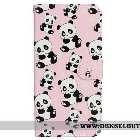 Folio Deksel iPhone 16 Lanyard Pandaer Beskyttelse Deksel